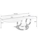 DANCING RINGS exkluzív kerámia dohányzóasztal - travertin/rozsda