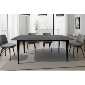 MILANO design kerámia étkezőasztal - 160/180cm - antracit INVICTA