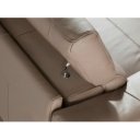 TALISMA prémium bőr relax sarokkanapé- taupe - jobbos