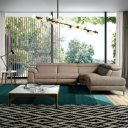TALISMA prémium bőr relax sarokkanapé- taupe - jobbos