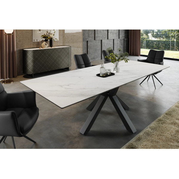 ETERNITY design kerámia étkezőasztal - 160-200cm - márvány