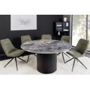 UNIQUE ROUND design kerámia étkezőasztal - 120cm - szürke