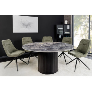 UNIQUE ROUND design kerámia étkezőasztal - 120cm - szürke INVICTA
