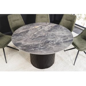 UNIQUE ROUND design kerámia étkezőasztal - 120cm - szürke INVICTA