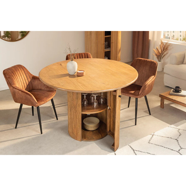 TRES CHIC különleges mangófa étkezőasztal - 120cm