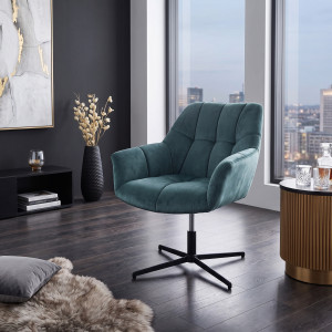 TWIRL modern forgófotel – türkiz / fekete INVICTA
