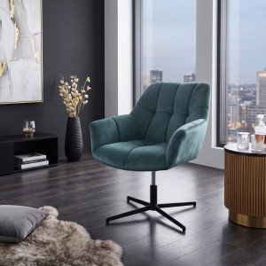 TWIRL modern forgófotel – türkiz / fekete INVICTA