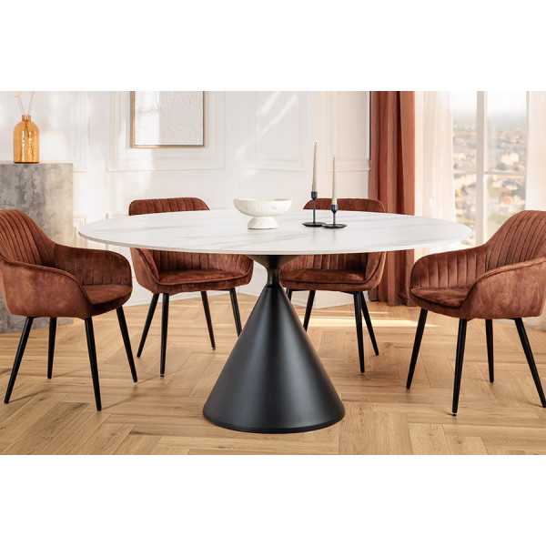 SIGNATURE design kerek étkezőasztal - 135cm - fehér