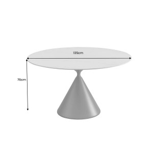 SIGNATURE design kerek étkezőasztal - 135cm - fehér