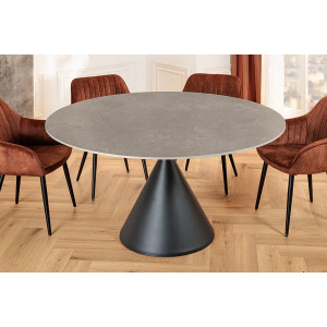 SIGNATURE design kerek étkezőasztal - 135cm - szürke INVICTA