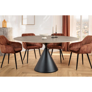 SIGNATURE design kerek étkezőasztal - 135cm - szürke INVICTA
