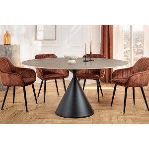 SIGNATURE design kerek étkezőasztal - 135cm - szürke INVICTA