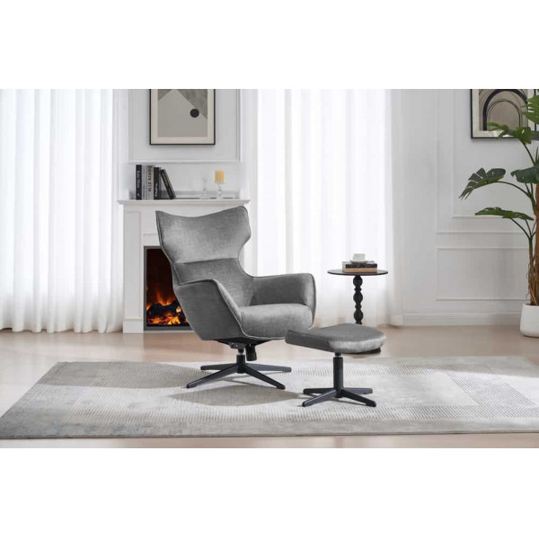 VOGUE design bársony fotel - szürke