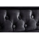 CHESTERFIELD design bársony kanapé - 205cm - fekete