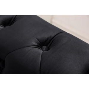 CHESTERFIELD design bársony kanapé - 205cm - fekete