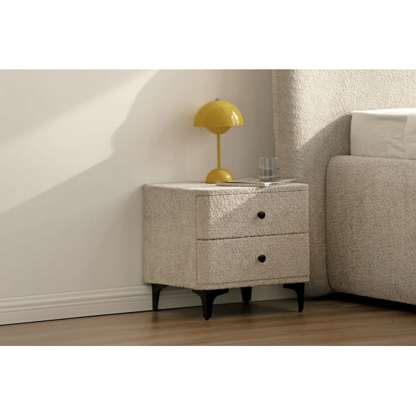 ART DECO exkluzív boucle éjjeliszekrény - szürke ART DECO exkluzív boucle éjjeliszekrény - szürke