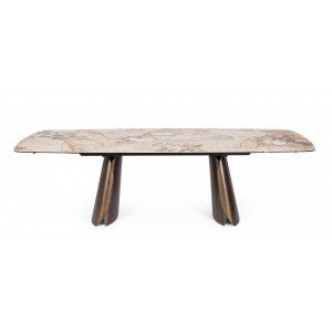 PATAGONIA design kerámia bővíthető étkezőasztal - 180-260cm - beige BIZZOTTO