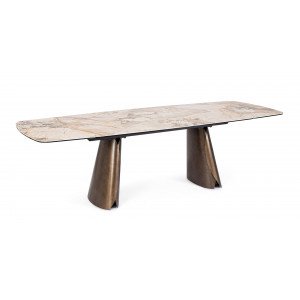 PATAGONIA design kerámia bővíthető étkezőasztal - 180-260cm - beige BIZZOTTO
