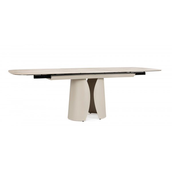 SOLENTE design kerámia bővíthető étkezőasztal - 180-240cm - beige SOLENTE design kerámia bővíthető étkezőasztal - 180-240cm - beige