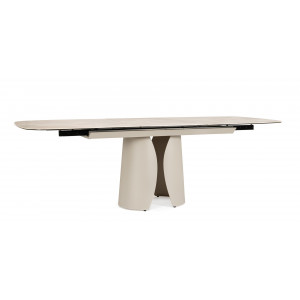 SOLENTE design kerámia bővíthető étkezőasztal - 180-240cm - beige BIZZOTTO