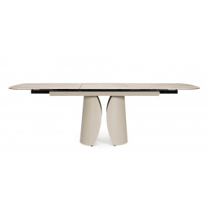 SOLENTE design kerámia bővíthető étkezőasztal - 180-240cm - beige BIZZOTTO