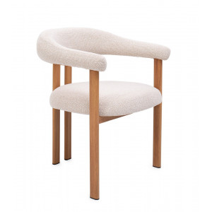 GIUDITTA modern boucle szék - szürke/beige