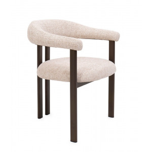 GIUDITTA modern boucle szék - szürke/beige