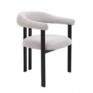 GIUDITTA modern boucle szék - szürke/beige BIZZOTTO