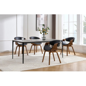 ORGANIC -II design szék - fekete/dió INVICTA