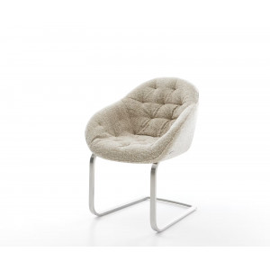 GAIO prémium boucle étkezőszék - beige/fehér/szürke