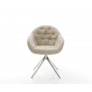GAIO-II prémium boucle étkezőszék - beige/fehér/szürke