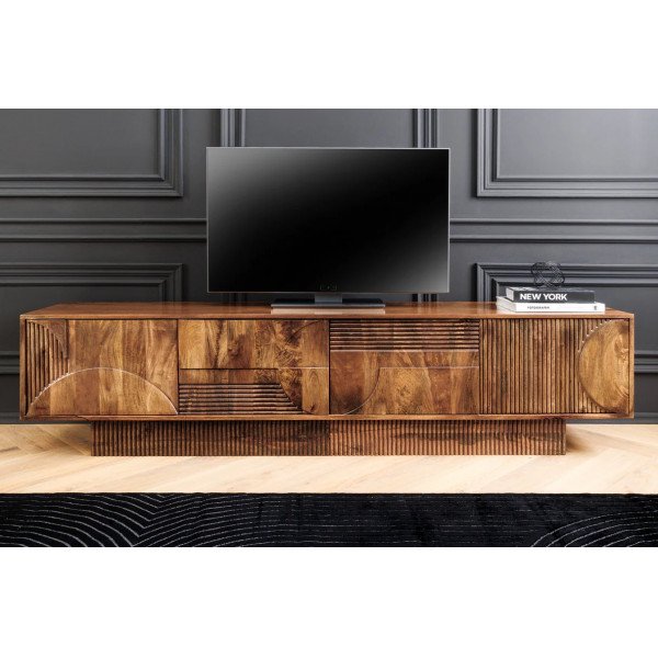 DECORAND különleges mangófa TV-szekrény - 200cm - barna