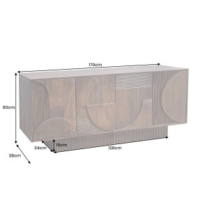 DECORAND különleges mangófa komód - 170cm - barna