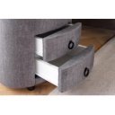 SIGNUM modern bársony éjjeliszekrény - szürke