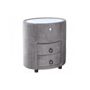 SIGNUM OVAL  modern bársony éjjeliszekrény - szürke