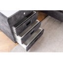 PARIS modern bársony éjjeliszekrény - szürke