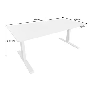 WHITE DESK állítható magasságú íróasztal - 140cm