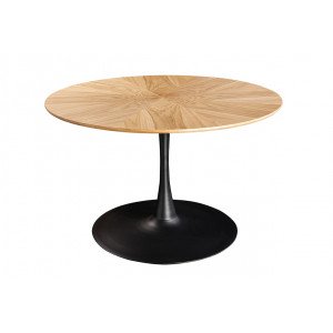 RING kerek étkezőasztal 120 cm – natúr tölgy / fekete Fix étkezőasztalok