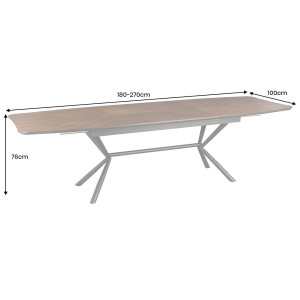 GRANDEZZA bővíthető étkezőasztal - 180-270cm - dió