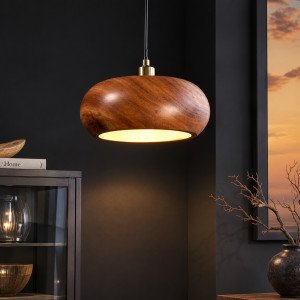 GROVE modern függőlámpa 25 cm – akácfa / arany INVICTA