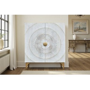 GOLDEN SUNSET design szekrény - 120cm - fehér INVICTA