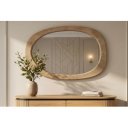 OVALE modern ovális fali tükör 104 cm – natúr / bézs