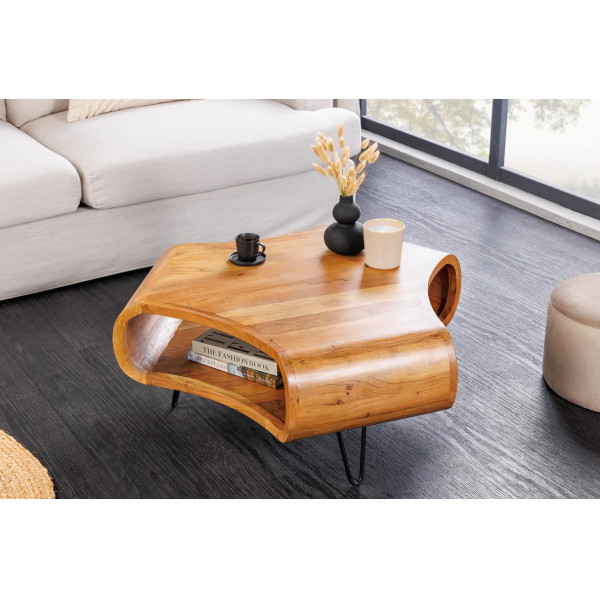 ORGANIC LIVING tömör akác dohányzóasztal - 90cm