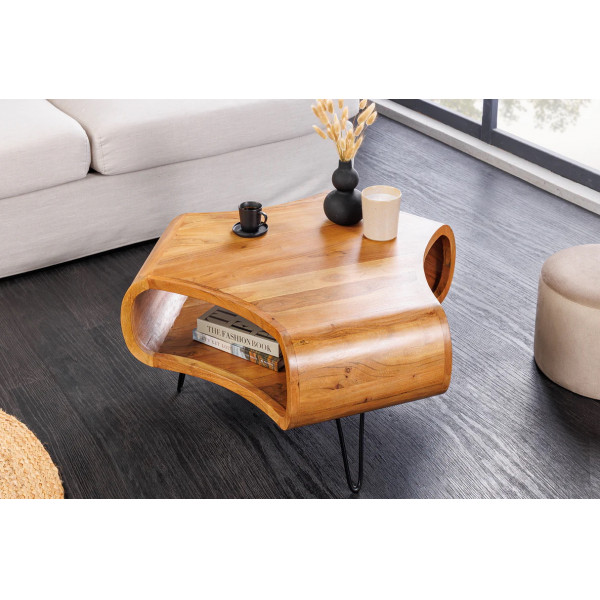 ORGANIC LIVING tömör akác dohányzóasztal - 70cm