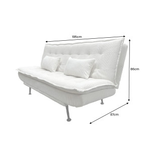 JAZZ modern kordbársony kanapéágy - 195cm - beige/zöld/szürke