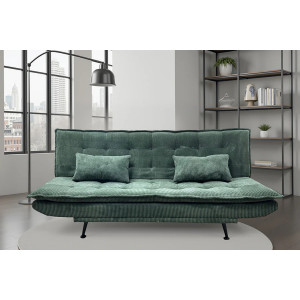 JAZZ modern kordbársony kanapéágy - 195cm - beige/zöld/szürke