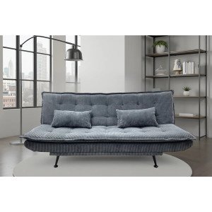 JAZZ modern kordbársony kanapéágy - 195cm - beige/zöld/szürke INVICTA