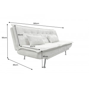 JAZZ modern zsenília kanapéágy - 195cm - beige