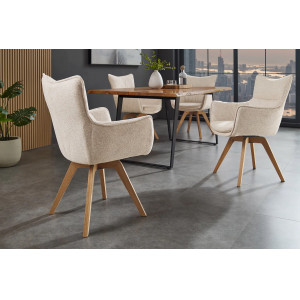 VOGUE modern forgatható szék - beige/szürke/barna