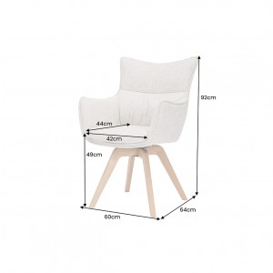 VOGUE modern forgatható szék - beige/szürke/barna